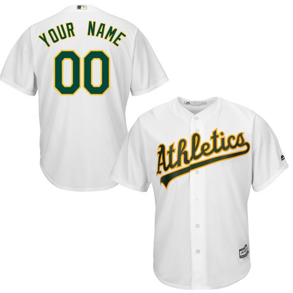 Youth Oakland Athletics Majestic White Custom Cool Base MLB Jersey->customized mlb jersey->Custom Jersey